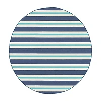 Covington Home Marquesas Striped 7'10"X7'10" Indoor Outdoor Round Area Rug