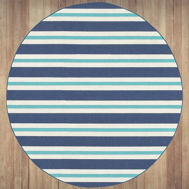 Covington Home Marquesas Striped 7'10"X7'10" Indoor Outdoor Round Area Rug