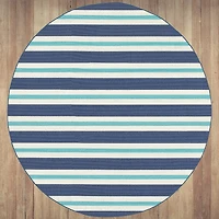 Covington Home Marquesas Striped 7'10"X7'10" Indoor Outdoor Round Area Rug