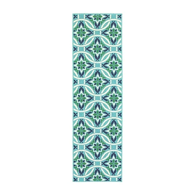 Covington Home Marquesas Floral Trellis 2'3"X7'6" Indoor Outdoor Rectangular Runner