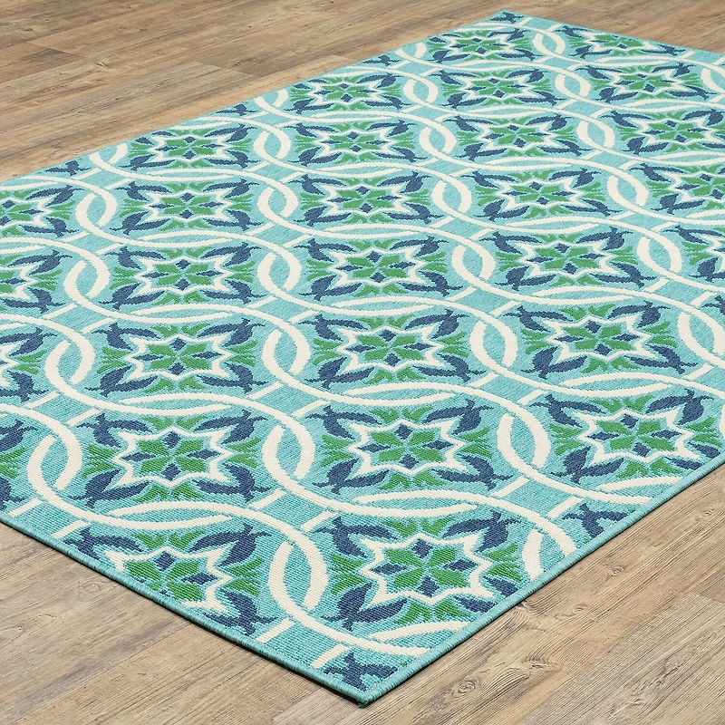 Covington Home Marquesas Floral Trellis Indoor Outdoor Rectangular Area Rug