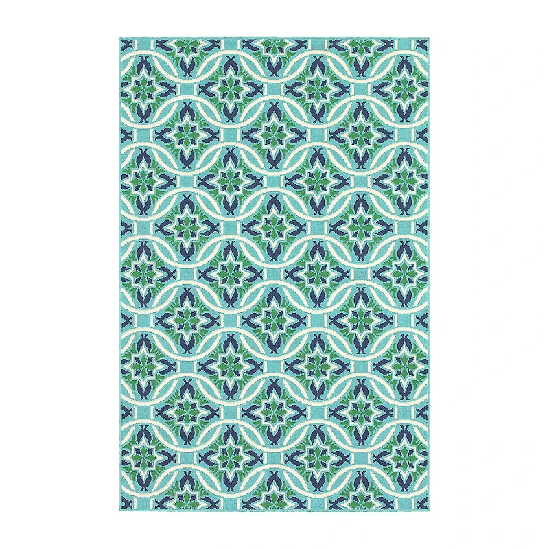 Covington Home Marquesas Floral Trellis Indoor Outdoor Rectangular Area Rug