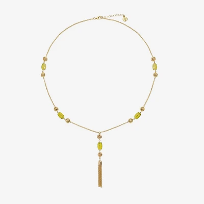 Liz Claiborne Beaded Tassel Womens 30 Inch Pendant Necklace