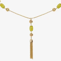 Liz Claiborne Beaded Tassel Womens 30 Inch Pendant Necklace