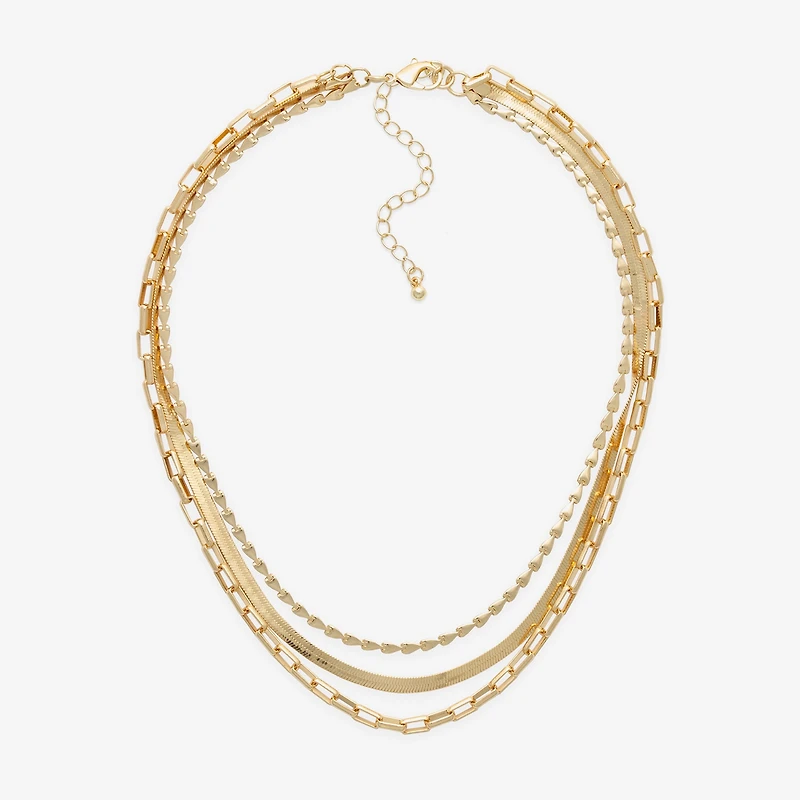 Bold Elements Gold Tone Womens 17 1/2 Inch Strand Necklace