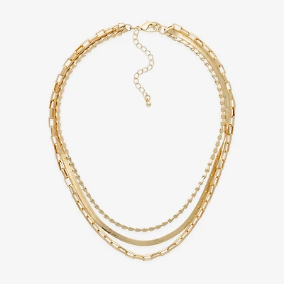 Bold Elements Gold Tone Womens 17 1/2 Inch Strand Necklace