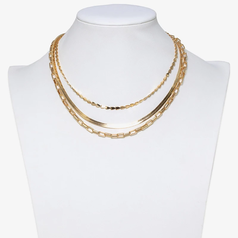 Bold Elements Gold Tone Womens 17 1/2 Inch Strand Necklace