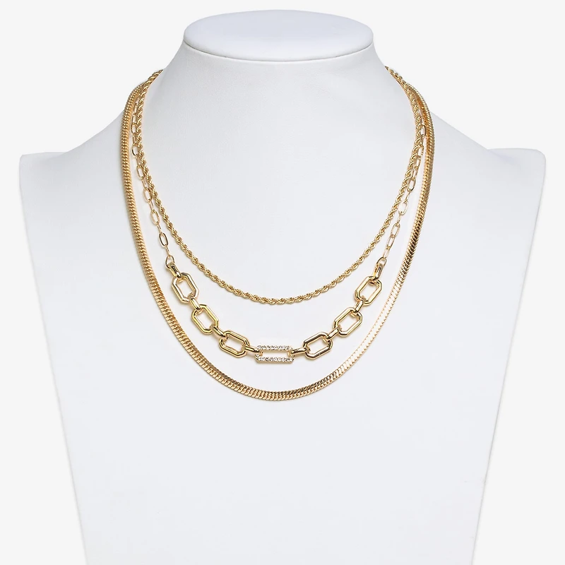 Bold Elements Gold Tone Womens 19 Inch Strand Necklace