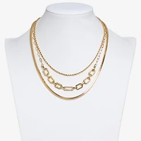 Bold Elements Gold Tone Womens 19 Inch Strand Necklace