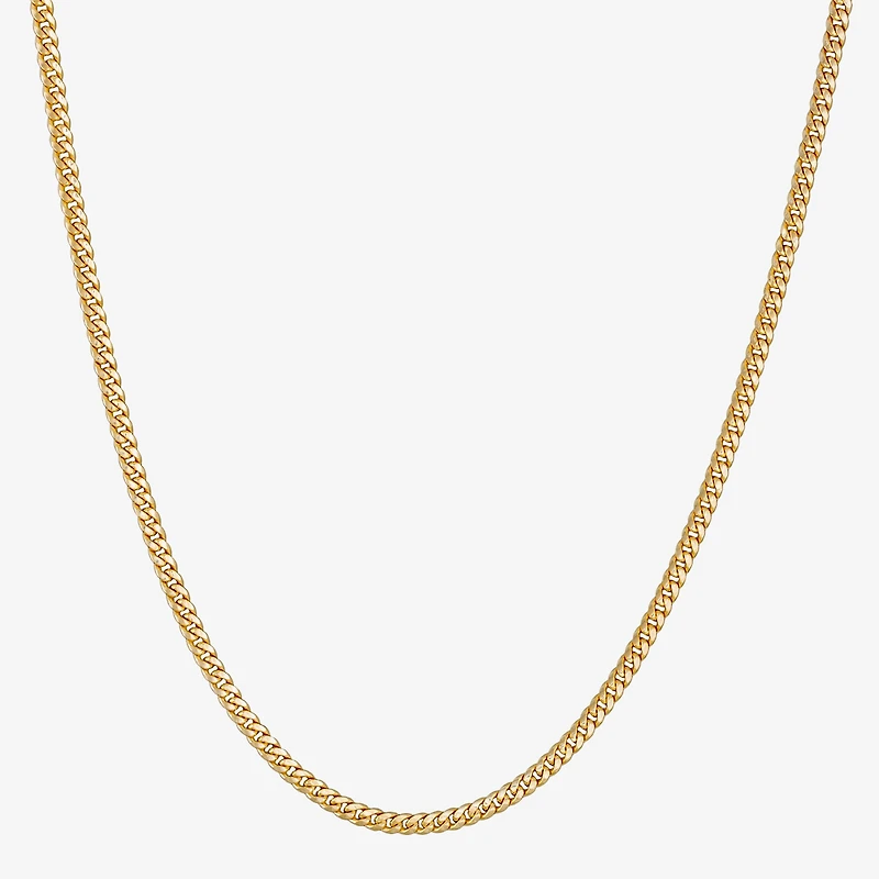 Made in Italy Unisex Adult 14K Gold 18 Inch Cuban Chain Necklace