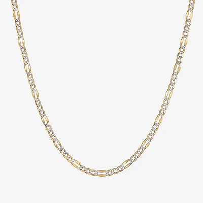 Made in Italy Unisex Adult 14K Two Tone Gold 18 Inch Figaro Chain Necklace