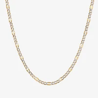 Made in Italy Unisex Adult 14K Two Tone Gold 18 Inch Figaro Chain Necklace
