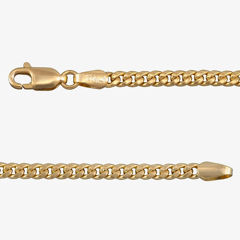 Made in Italy Womens 14K Gold 7.5 Inch Hollow Cuban Chain Bracelet
