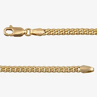 Made in Italy Womens 14K Gold 7.5 Inch Hollow Cuban Chain Bracelet