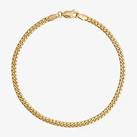 Made in Italy Womens 14K Gold 7.5 Inch Hollow Cuban Chain Bracelet