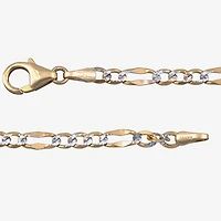 Made in Italy Womens 14K Two Tone Gold 7.5 Inch Solid Figaro Chain Bracelet