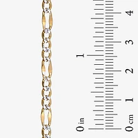 Made in Italy Womens 14K Two Tone Gold 7.5 Inch Solid Figaro Chain Bracelet