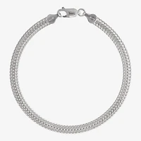 Made in Italy Unisex Adult Sterling Silver 8 1/2 Inch Solid Link Chain Bracelet