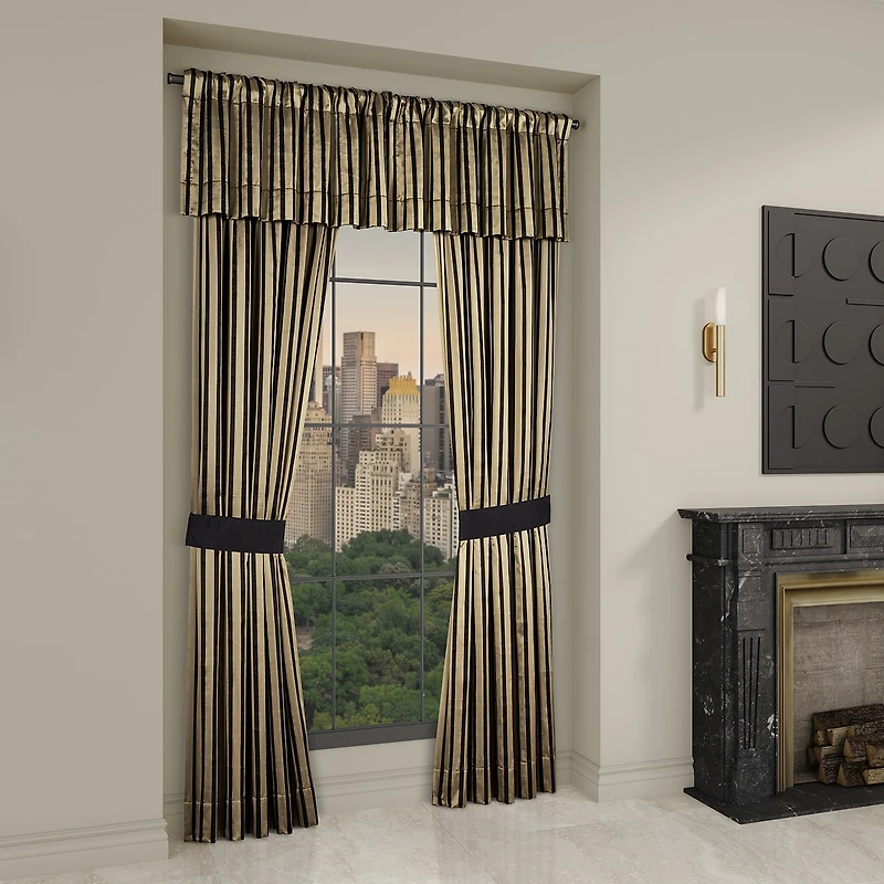 Queen Street Charleston Black Rod Pocket Tailored Valance