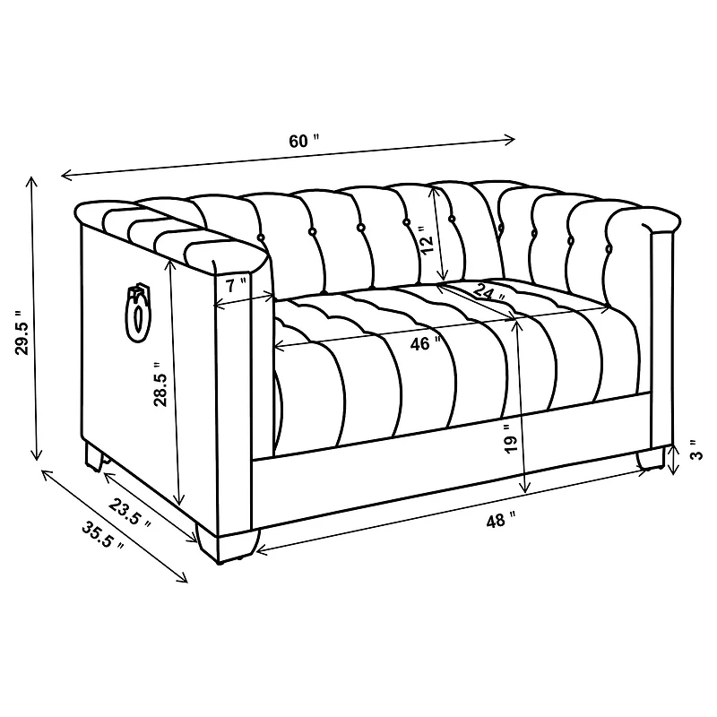Chaviano Track-Arm Loveseat