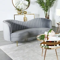 Sophia Curved Slope-Arm Upholstered Loveseat
