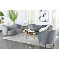 Sophia Curved Slope-Arm Upholstered Loveseat