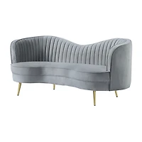 Sophia Curved Slope-Arm Upholstered Loveseat