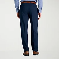 Haggar Premium Comfort Tonal Windowpane Mens Waistband Straight Fit Dress Flat Front Pant