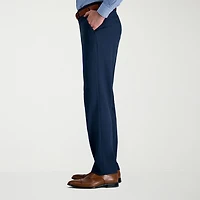 Haggar Premium Comfort Tonal Windowpane Mens Waistband Straight Fit Dress Flat Front Pant