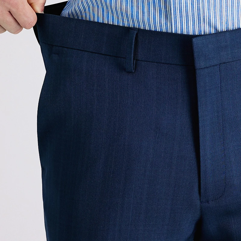 Haggar Premium Comfort Tonal Windowpane Mens Waistband Straight Fit Dress Flat Front Pant