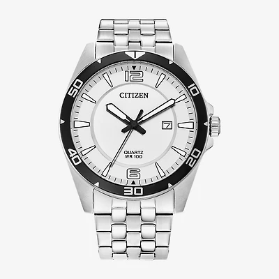 Citizen Quartz Mens Silver Tone Stainless Steel Bracelet Watch Bi5051-51a