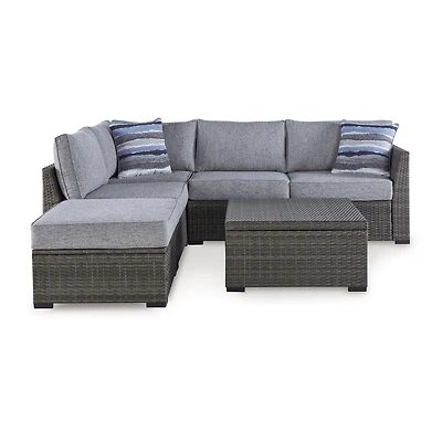Signature Design by Ashley® Petal Road 4-pc. Outdoor Loveseat Sectional Ottoman Table Set