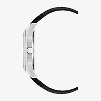Armitron Mens Black Leather Strap Watch 20-5635gysvbk