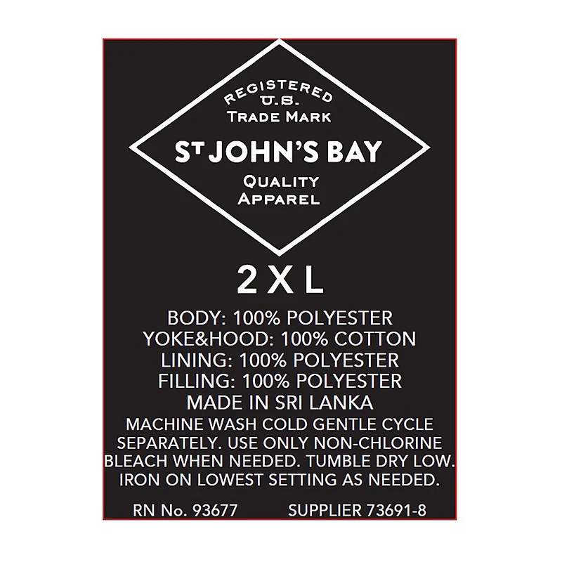 St. John's Bay Mens Heavyweight Big and Tall Jacket