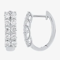 (H-I/Si2) Womens 1 CT. T.W. Lab Grown White Diamond 10K Gold 15.1mm Hoop Earrings
