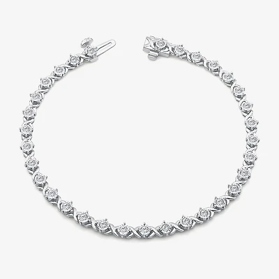 (I1/ I) Womens 1 CT. T.W. Lab Grown White Diamond 10K Gold 7.25 Inch or 8 Inch Tennis Bracelet