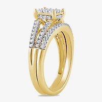 Surrounded by Love (H / I1-I2) Womens 5/8 CT. T.W. Lab Grown White Diamond 14K Gold Over Silver Sterling Halo Bridal Set