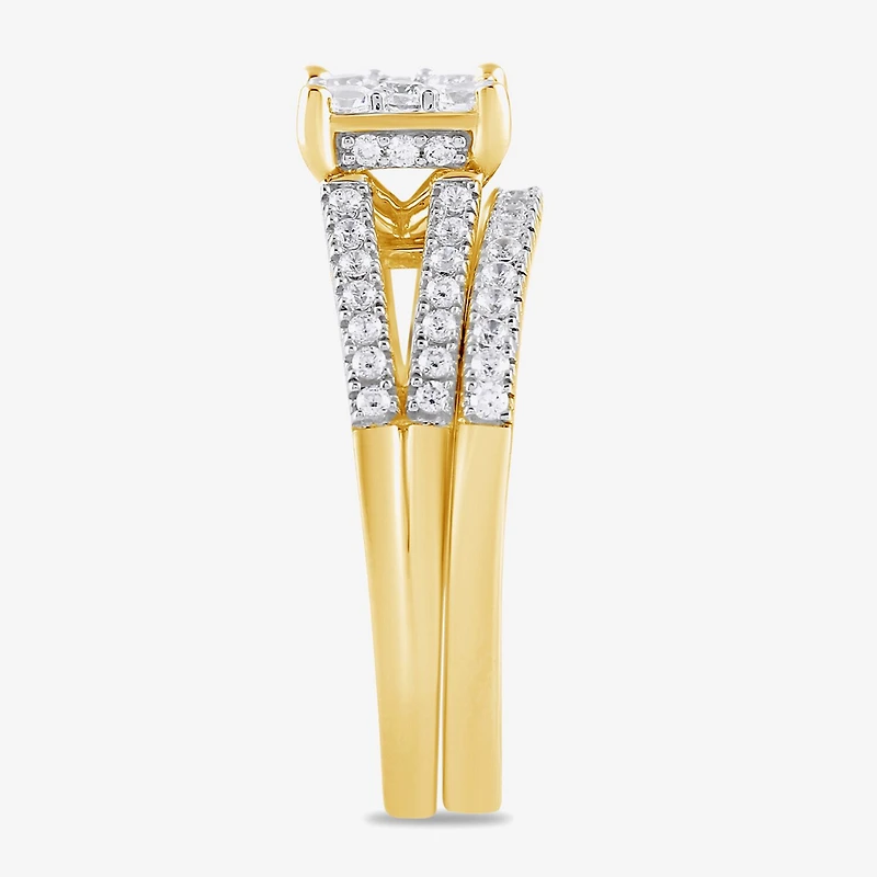 Surrounded by Love (H / I1-I2) Womens 5/8 CT. T.W. Lab Grown White Diamond 14K Gold Over Silver Sterling Halo Bridal Set