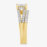 Surrounded by Love (H / I1-I2) Womens 5/8 CT. T.W. Lab Grown White Diamond 14K Gold Over Silver Sterling Halo Bridal Set