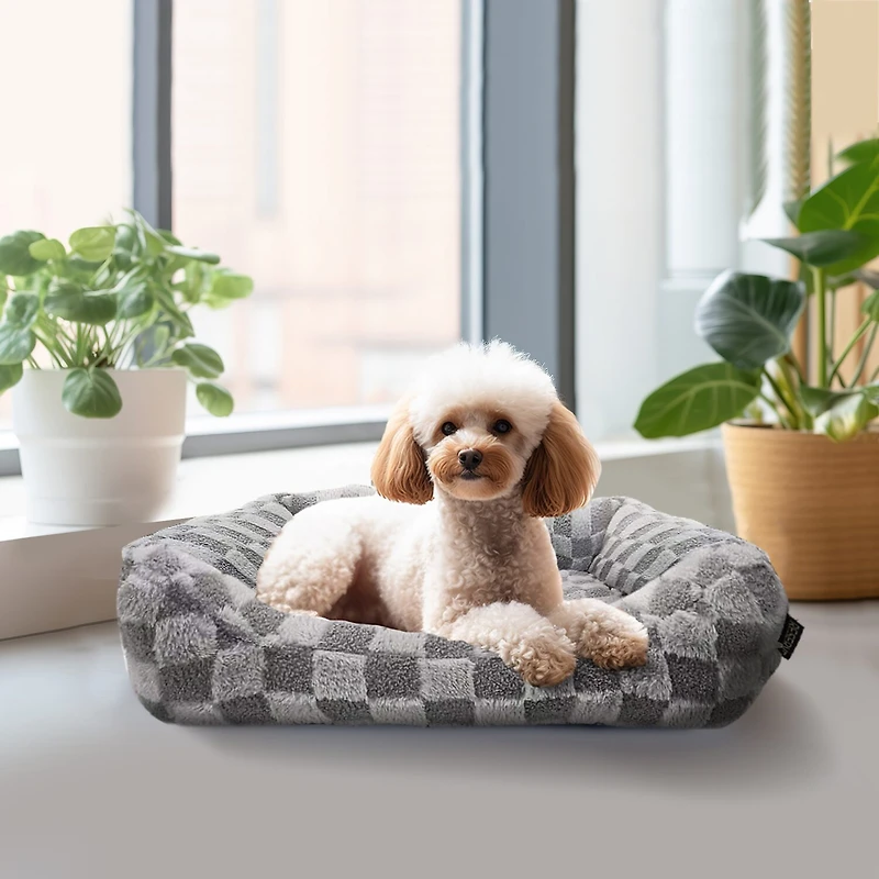 Precious Tails 26" Gray Cuddler Pet Bed