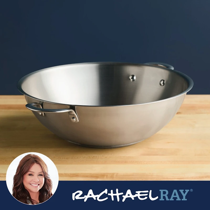 Rachael Ray Professional Stainless Steel 14" Wok