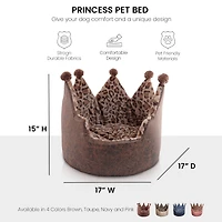 Precious Tails Crown Brown Pet Bed