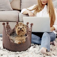 Precious Tails Crown Brown Pet Bed