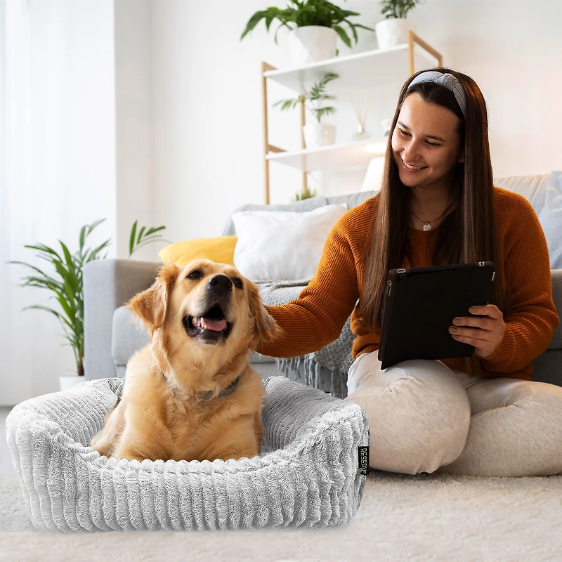 Precious Tails 26" Charcoal Cuddler Pet Bed