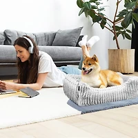 Precious Tails 30" Charcoal Cuddler Pet Bed