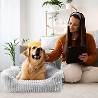 Precious Tails 30" Charcoal Cuddler Pet Bed