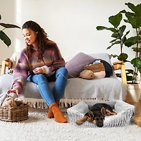 Precious Tails 30" Charcoal Cuddler Pet Bed