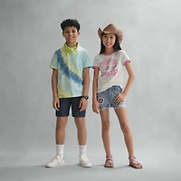 Thereabouts Rib Little & Big Kid Girls Crew Neck Short Sleeve Classic Fit Graphic T-Shirt