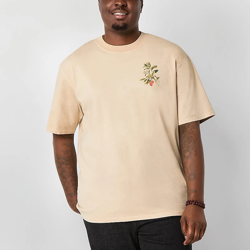 Arizona Mens Crew Neck Short Sleeve Regular Fit Big and Tall Graphic T-Shirt