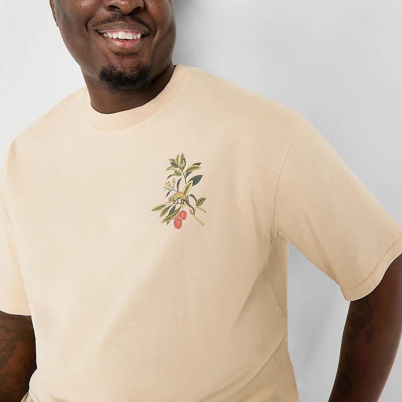 Arizona Mens Crew Neck Short Sleeve Regular Fit Big and Tall Graphic T-Shirt